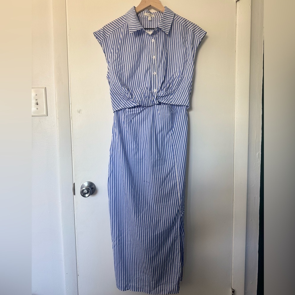 Maurices Blue and White Striped Maxi Dress - NWT